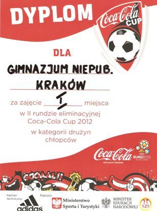 Dyplom Coca Cola Cup